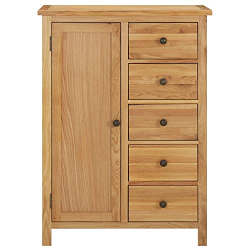 Vidaxl Wardrobe 29.9"X20.5"X41.3" Solid Oak Wood #TOP3