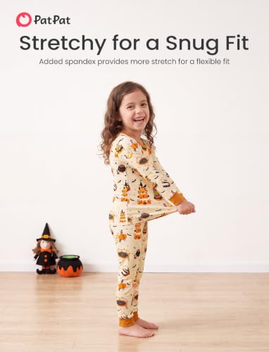 Image of PATPAT Toddler & Kids Pajama Sets with Bamboo Viscose, Snug Fit Pjs for Girls, All-Season Comfort Sleepwear, Ages 2-12 Years