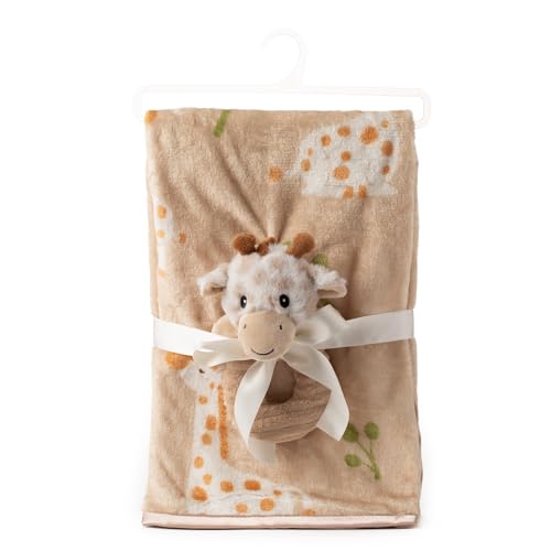 The Petting Zoo Giraffe Stuffed Animal Plushie Blanket and Rattle Gifts for Kids Bumblez Animals Giraffe Plush Toy 30 inches