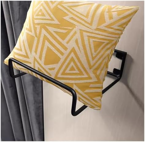 Wall Mounted Pillow Storage Rack, Black Metal Organizer for Seasonal Decorative Pillows, Space-Saving Display Holder for Home Décor and Collectibles