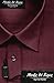 Moda Di Raza, Dress Shirt, Collar Shirt, Regular Fit, Mens Dress Shirts Long Sleeve,Business Shirts for Men, Burgundy-Reg-Fit 16.5