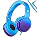 RockPapa Over Ear Stereo Foldabe Headphones Adjustable, Noise Isolating, Heavy Deep Bass, Folding Headsets with Microphone 3.5mm for Smart Phones Tablets Computers MP3/4 DVD Gradient Blue
