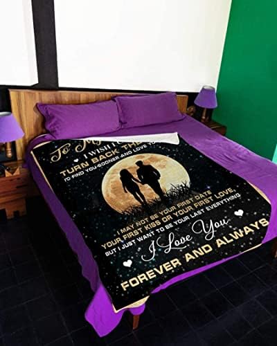 zoke Personalized Blanket, Throw Blanket, to My Husband Gift from Dad, Personalized Fleece Blanket, Birthday, Anniversary,Christmas (40" X 50")