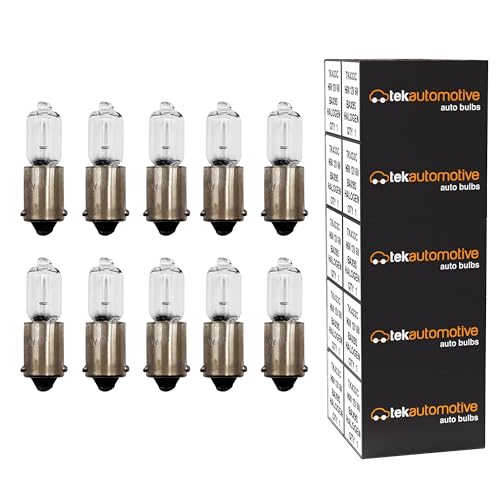 Tek Automotive 434 H6W Bulb Miniature Halogen Car Side Light, Parking Light, Tail Light, Indicator, Reverse Light 433C 12V 6W BAX9S - Pack of 10