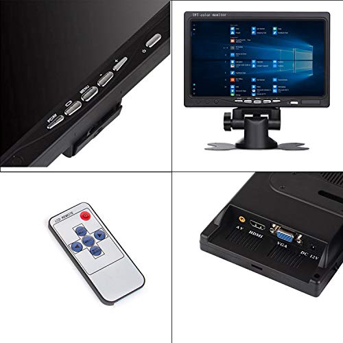 Image of 7 Inch Monitor HDMI - 1024x600 HD TFT LCD Screen Display AV VGA Input Built in Speaker for Raspberry Pi 3 Model B+ 3B CCTV Computer PC DVR Car