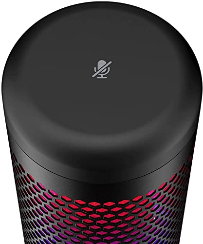 Image of HyperX QuadCast S - RGB USB Condenser Microphone for PC, PS4, PS5 and Mac, Anti-Vibration Shock Mount, 4 Polar Patterns, Pop Filter, Gain Control, Gaming, Streaming, Podcasts, Kwalicable Micro SD Card