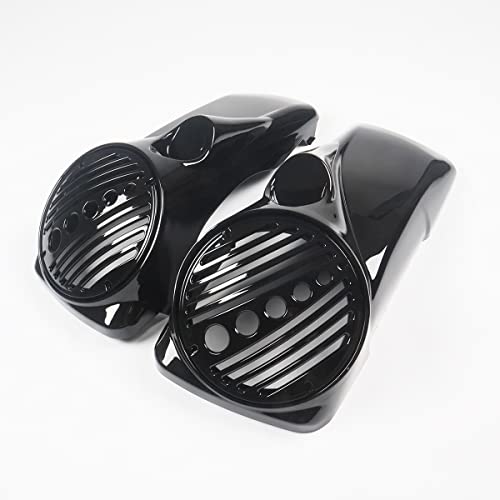 Cubiertas para altavoces de alforjas Vivid Black 8" con puerto para tweeter para Harley Davidson Touring 1994-2013 Electra Glide Street Glide miniatura 7