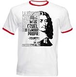teesquare1st Men's François De La Rochefoucauld L`Amour Propre Red Ringer T-Shirt Size Small