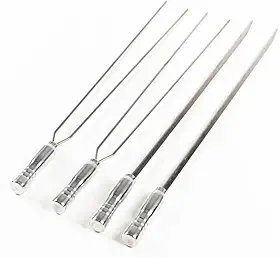JOGO DE ESPETOS DE INOX 2 ESPADAS E 2 DUPLOS (46 cm de Lâmina)