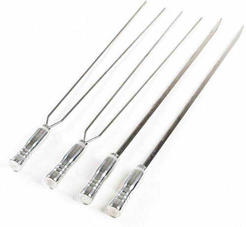 JOGO DE ESPETOS DE INOX 2 ESPADAS E 2 DUPLOS (46 cm de Lâmina)