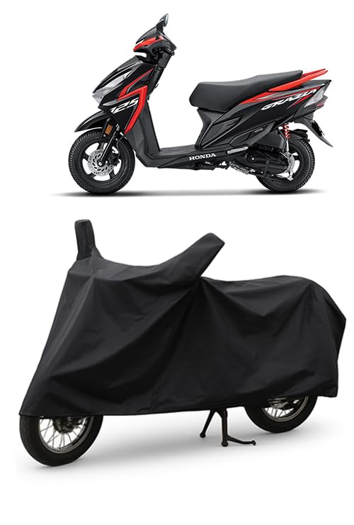 Image of Daxo Waterproof Scooty Cover for Honda Grazia | All Weather Protection from Rain, Dust, UV Rays & Scratches with Mirror Pockets & Buckle Belt | Grazia Scooty Cover