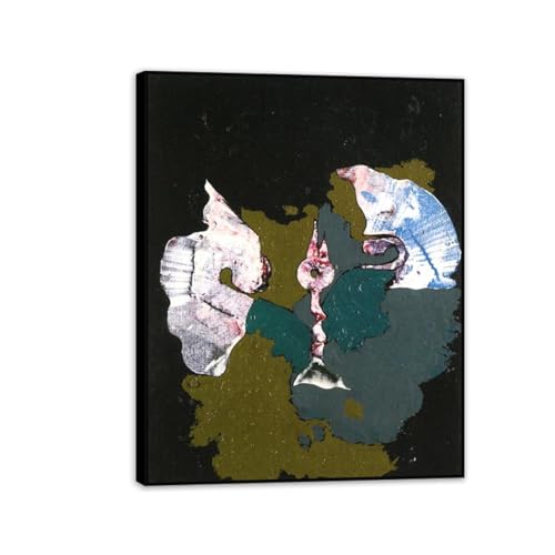 Max Ernst tableau reproduction sur toile abstraite 65x50cm avec cadre noir