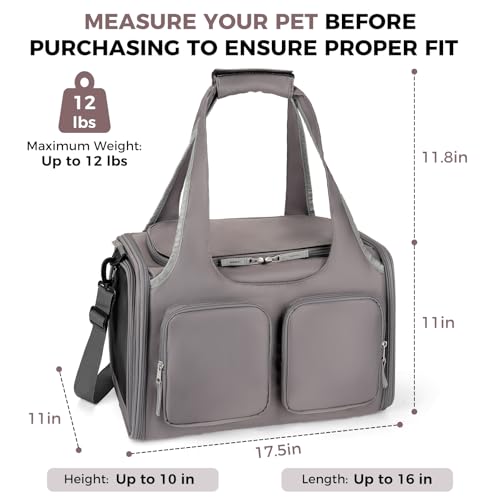 Image of Dog Cat Carrier Airline Approved Collapsible Soft-Sided Pet Travel Bag