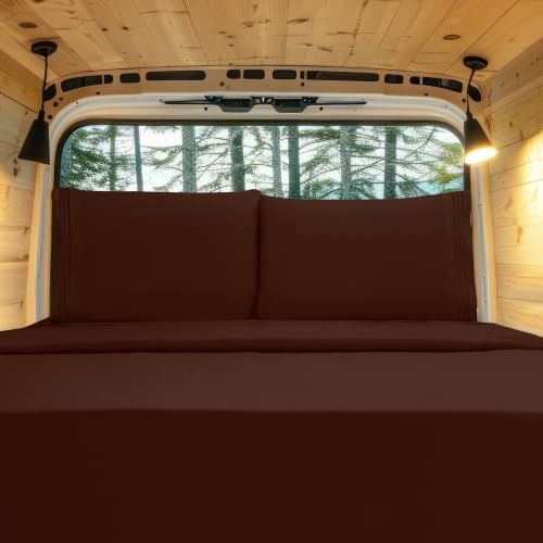 Image of Elegant Comfort Luxury 1500 Premium Hotel Quality Microfiber 4-Piece Sheet Set - Wrinkle Resistant, All Around Elastic Fitted Sheet, Deep Pocket up to 16 inch, RV Short Queen, Brown