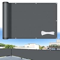LOVE STORY Balkon Sichtschutz Wetterfester, Balkonverkleidung Balkonabdeckung balkonbespannung Blickdichte Windschutz und 95% UV-Schutz mit Kabelbinder, Anthrazit, 90x200cm