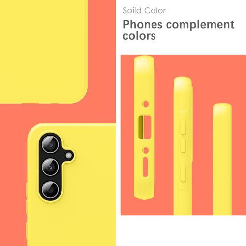 Image of YATWIN Silicone Back Case for Samsung Galaxy A35, Soft-Touch Phone Back Cover for Samsung Galaxy A35 - Yellow
