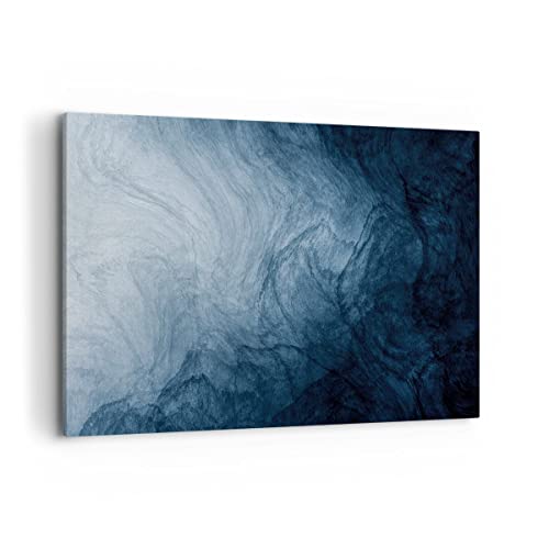 Deco Cadre Décoration Salon Eau Bleu Peinture Moderne Impression sur Toile 120x80cm Image Tableau Decoration Murale Chambre Cuisine Horizontal Art Wall Grand Tableaux...