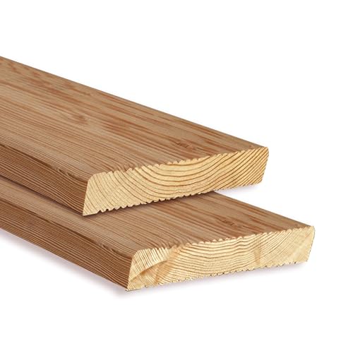 Gartenwelt Riegelsberger Lame de terrasse mélèze naturel 27x142 mm rainurée antidérapante –...