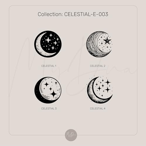 Boucles d'oreilles Celestial Moon en disque gravé