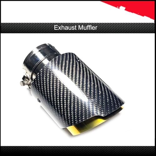 Embout silencieux carbone isolant avec sortie acier inoxydable or 89mm - 2