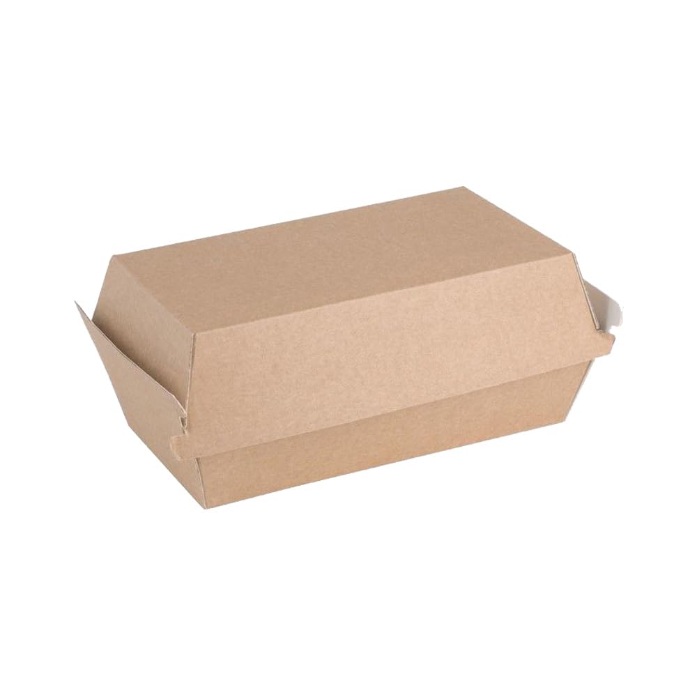 100 Boites à Sandwich en carton kraft brun Grand Format 23x11,5x7,5 cm pour kebabs paninis et autres sandwichs froids et chauds