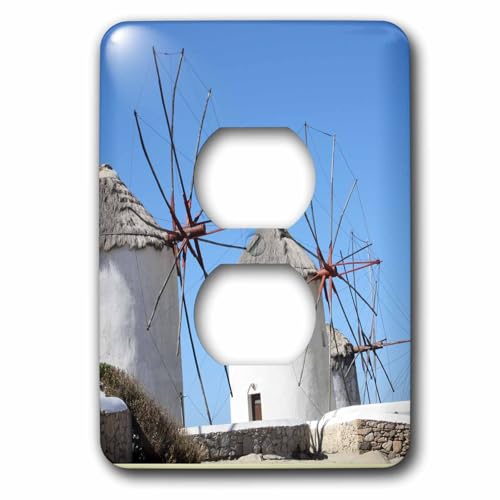 Moulin à vent Mykonos Grèce plaque décorative double luxe