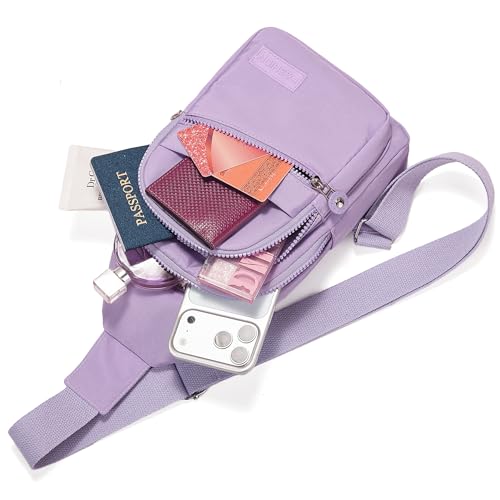 Image of Banelu Small Sling Backpack Crossbody Bags for Women, Small Sling Bag Cross Body Bag Crossbody Purses - Purple