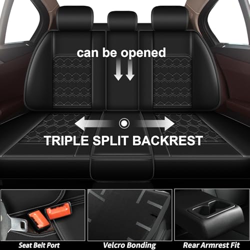 Image of Car Seat Covers for Nissan Rogue 2009-2026 Full Set Faux Leather
