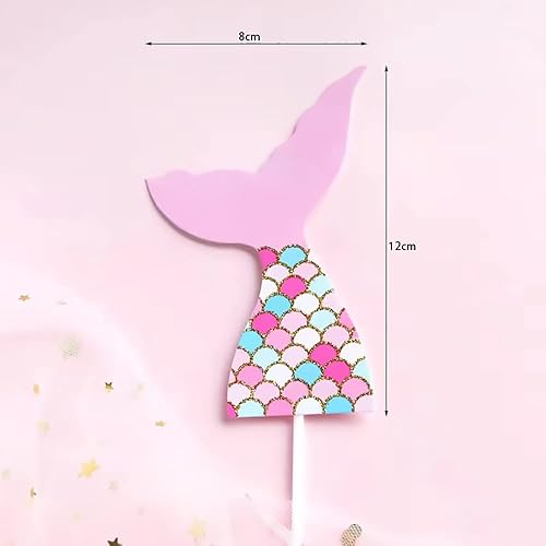 Miniatura 7 de 5 piezas de decoración de pastel de cola de sirena bajo el mar, suministros de fiesta de criaturas marinas, decoración de pasteles, algas marinas,
