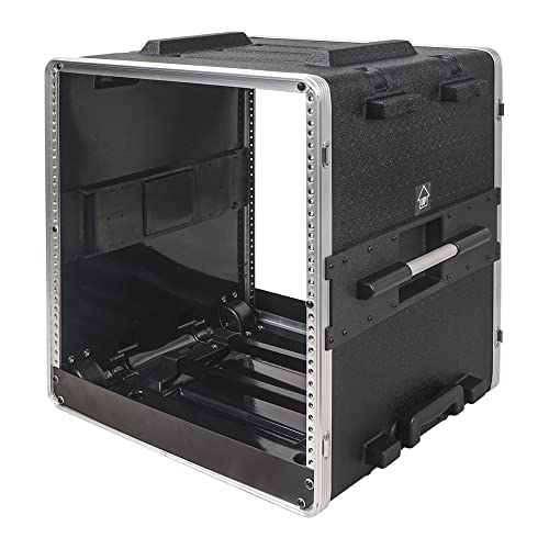 Image of Sound Town Lightweight 12U PA DJ Rack /Road Case with 11U Rack Space, ABS Construction, 19 inch Depth, Retractable Handle, Wheels and Heavy-Duty Latches (STRC-A12UT)