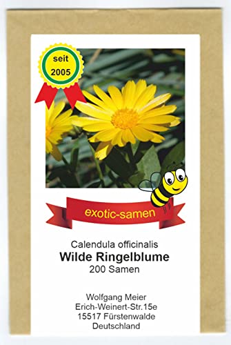 Gelbe Ringelblume Wildform - ungefüllt - Calendula officinalis - Bienenweide - Heilpflanze - 200 Samen Gelbe Ringelblume Wildform - ungefüllt - Calendula officinalis - Bienenweide - Heilpflanze - 200 Samen