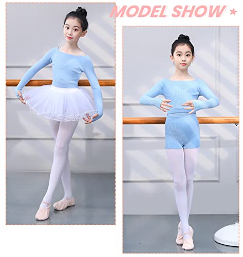 Kids Girls Ballet Wrap Top Long Sleeve Dance Cardigan Sweater Warm Up Pullover Crop Top for Leotard3