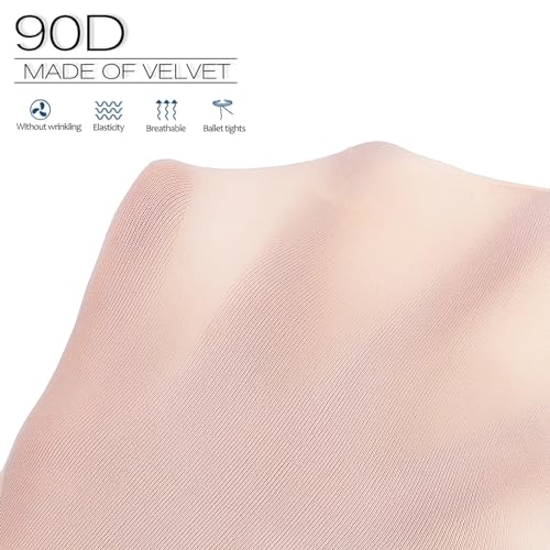 GALPADA 2PCS Ballet Tights for Girls 6-8: Convertible Footed Girls Tights, Nude Dance, Toddler Soft Ballet Leggings3