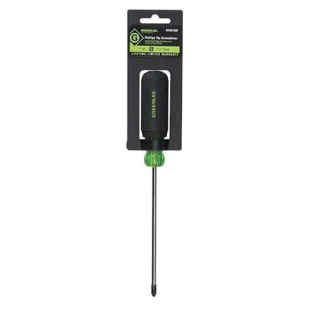 Greenlee 0153-34C Screwdriver, Heavy Duty Phillips #2 x 6