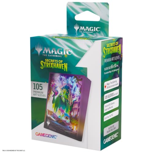 Gamegenic – MTG – Secrets of Strixhaven Premium Art Sleeves: Dina, Essence Brewer – Accessorio da Gioco – Custodie Stampate a Colori – Finitura Testurizzata – Multilingue