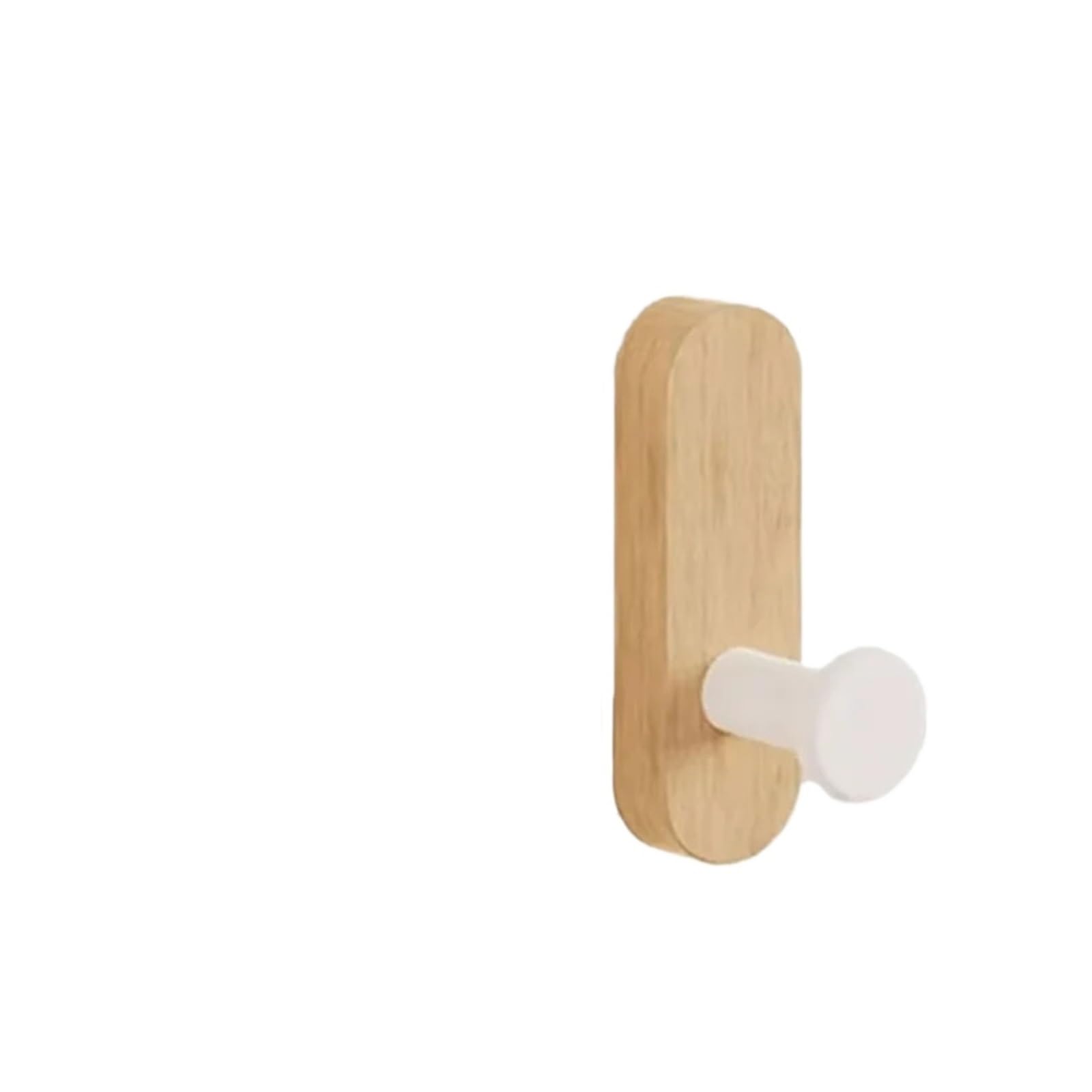 Ryqzhhy Beech 1P Coat Hooks Solid Wooden Self Adhesive Hooks For Key Towel Coat Home Entryway Bathroom Organize(Beech 1P)
