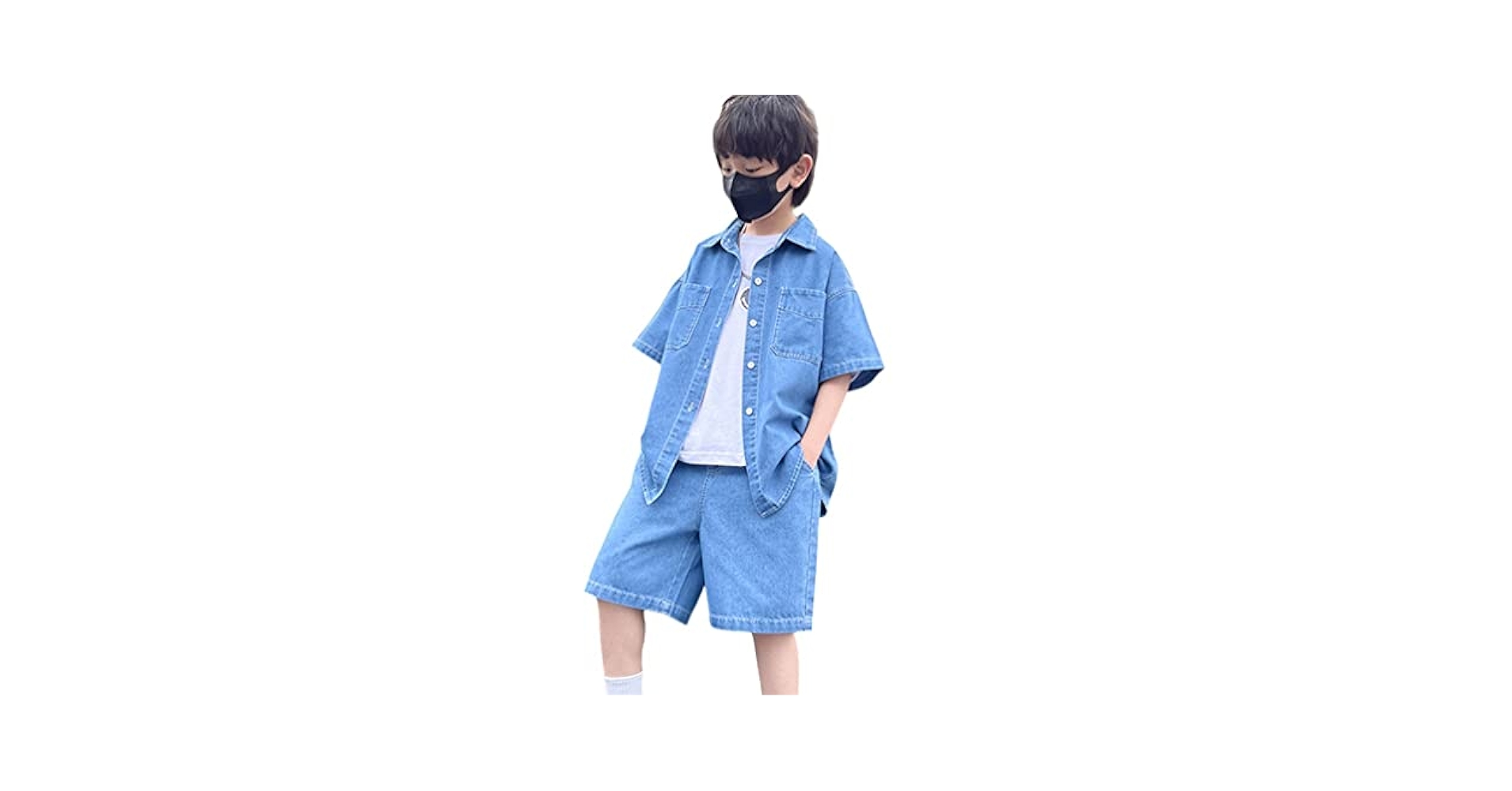 新品＊男の子 男児 半袖 夏服 トップス パンツ まとめ売り 140㎝ Amazon | [BLZXIAN] 子供服 デニム半袖 ショートパンツ 上下