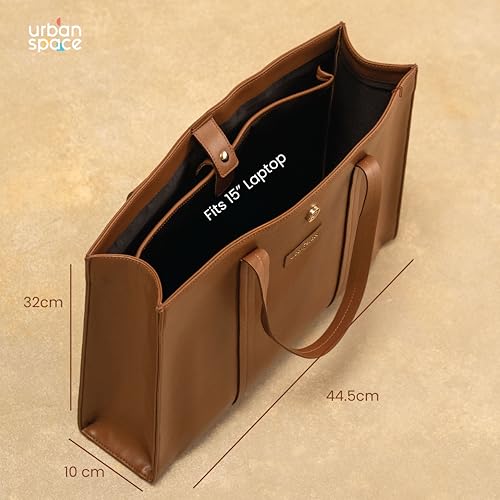Image of Urban Space Women Tote Bag with Laptop compartment, Handbag for Work, Ladies purse, Stylish Shoulder Bag, Laptop ipad Tote Bags For Office Use, Gift for Women
