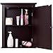 Tangkula Bathroom Cabinet with Mirror, Mirrored Wall-Mounted Storage Medicine Cabinet w/Single Door & Adjustable Shelf in 5 Positions, Multipurpose Wall Cabinet for Bathroom (Brown)