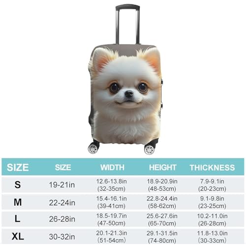 Cute Pomeranian Printed Luggage Cover Protector, Fits 18-32 Inch Luggage2