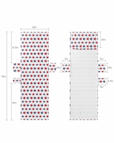 4th of July Beach Lounge Chair Towel Cover, Soft Chaise Lounge Towel with Side Pockets Patio Pool Chairs Cover for Beach/Pool Sunbathing 29x85 Vintage Blue Red Star Independence Day