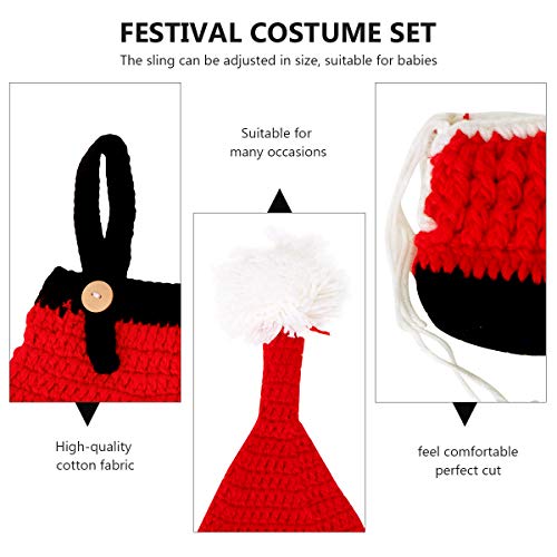 BESPORTBLE 1 conjunto adorável de fantasia de Natal para bebês - roupas de bebê tricotadas à mão par