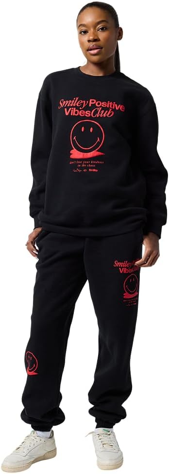 Samii Ryan Women's Smiley Positive Vibes Club Sweatpants
