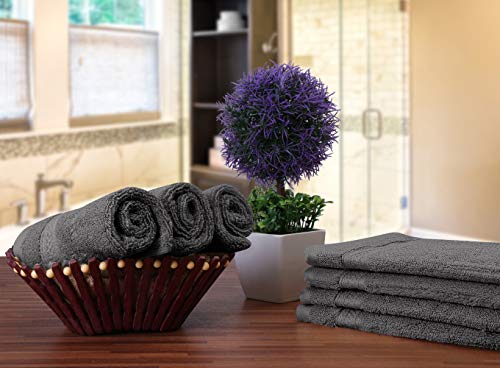 Utopia Towels - Luxury Wash Cloths Set (12 x 12 Inches) 600 GSM 100% Cotton Ring Spun, Highly Absorbent and Soft Feel Washcloths for Bathroom, Spa, Gym, and Face Towel (Grey) (216 Pack)