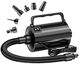 Lotspasie Electric Air Pump with Hose for Inflatables, High Power Inflator Deflator Blow Up Pump with 6 Nozzles, Pool Toy Float Pump for Pool Floats, Air Mattress, Toys, Gym Mat, 320W, 1.5PSI, 120V AC