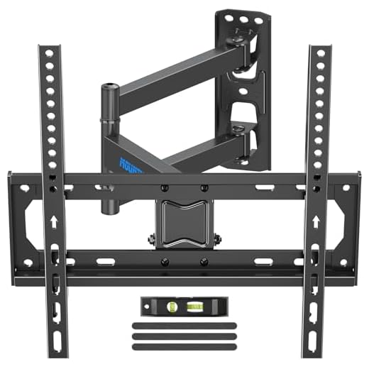 MOUNTUP Suporte de parede para TV, suporte de TV com pino único, inclinação giratória e movimento completo para a maioria das TVs de tela plana de 26 a 55 polegadas, suporte universal articulado para TV com suporte de parede VESA máximo 400 x 400 mm, capacidade para até 27 kg