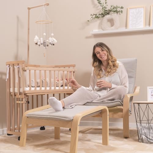 babybay Rollensatz Parkett / Rollen passend für alle babybay Modelle / vom Beistellbett zum Stubenwagen (schwarz) (1er Pack)