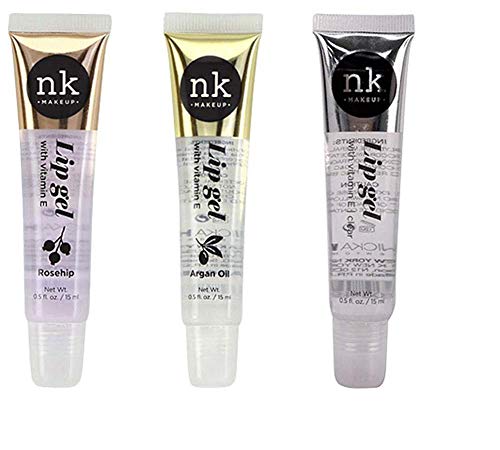 3 PACK!! NICKA K NEW YORK Clear Lip Gel with Vitamin E (Argan Oil & Rosehip & Clear)