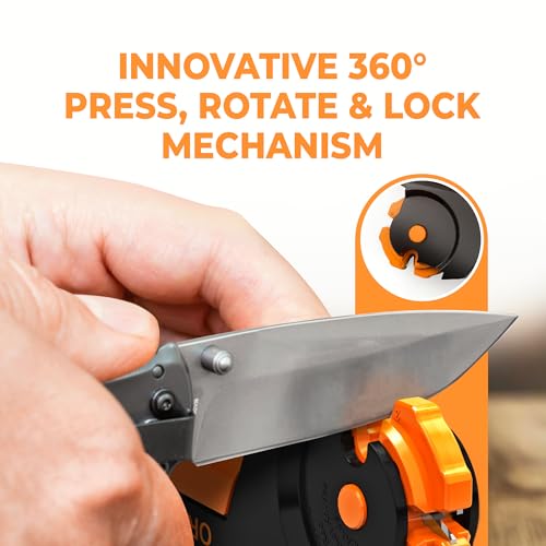 Orange Ninja All-in-1 Garden Tool & Knife Sharpener for Lawn Mower Blade, Axe, Hatchet, Machete, Pruner, Hedge Shears by Sharp Pebble - Image 4