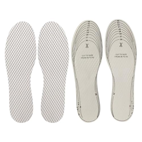 Plantillas de látex para zapatos, suelas interiores de repuesto suaves y cómodas, 2 pares de suelas interiores transpirables y cortables que absorben los golpes